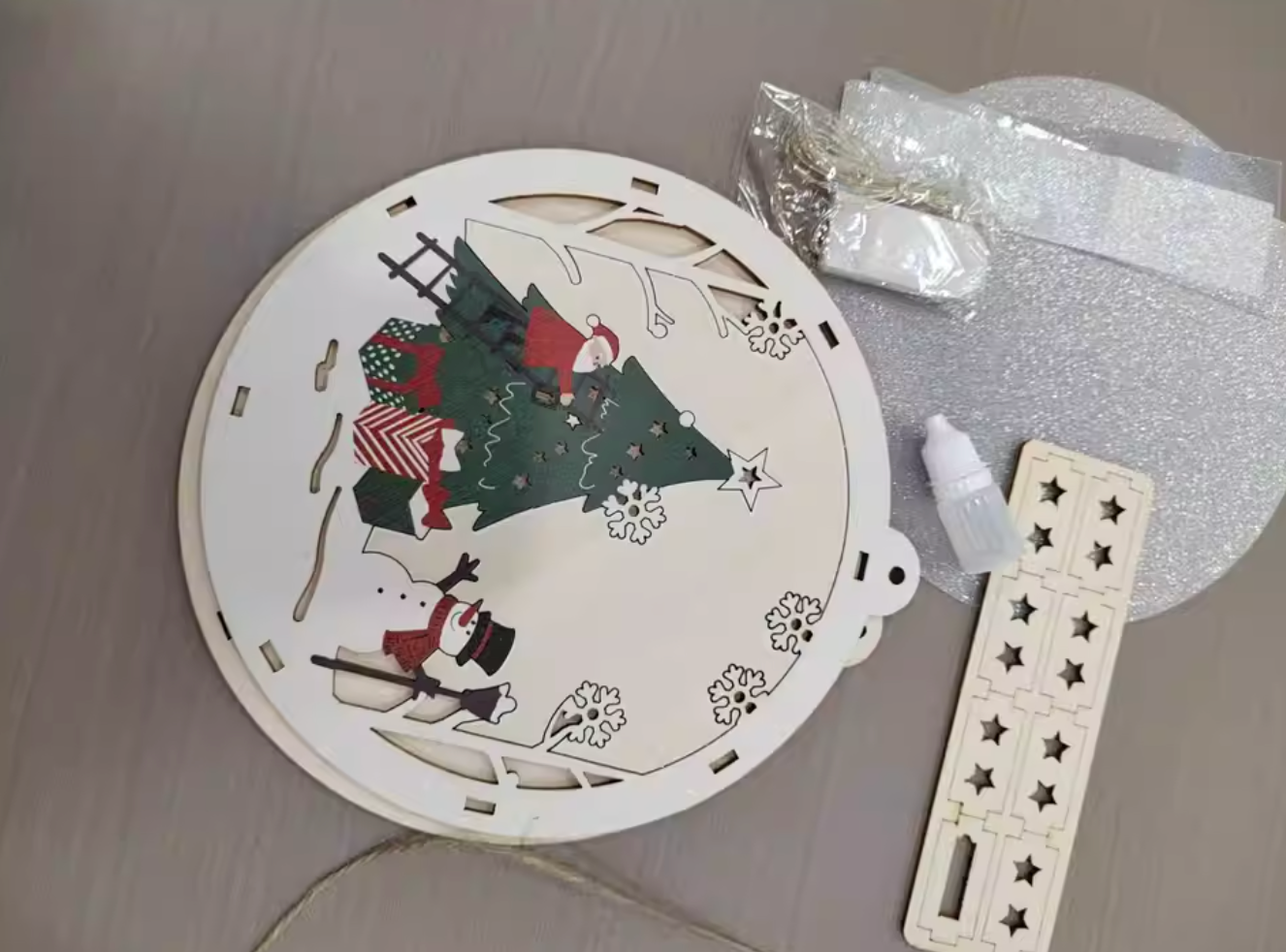 DIY Wooden Christmas Light-Up Ornament Kit