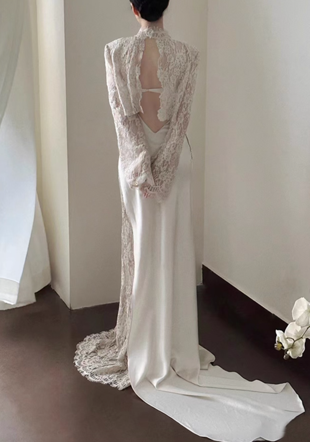 Slip Lace Dress W Long Sleeve Bolero Jacket