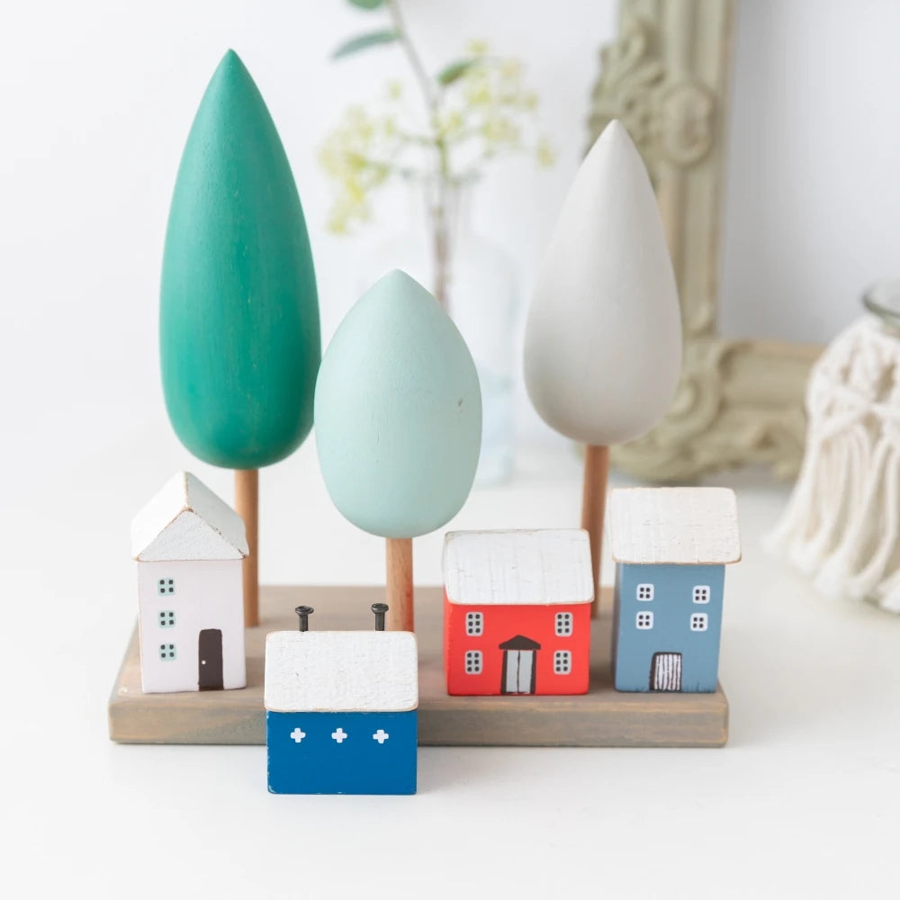 Mini Wooden House Decor