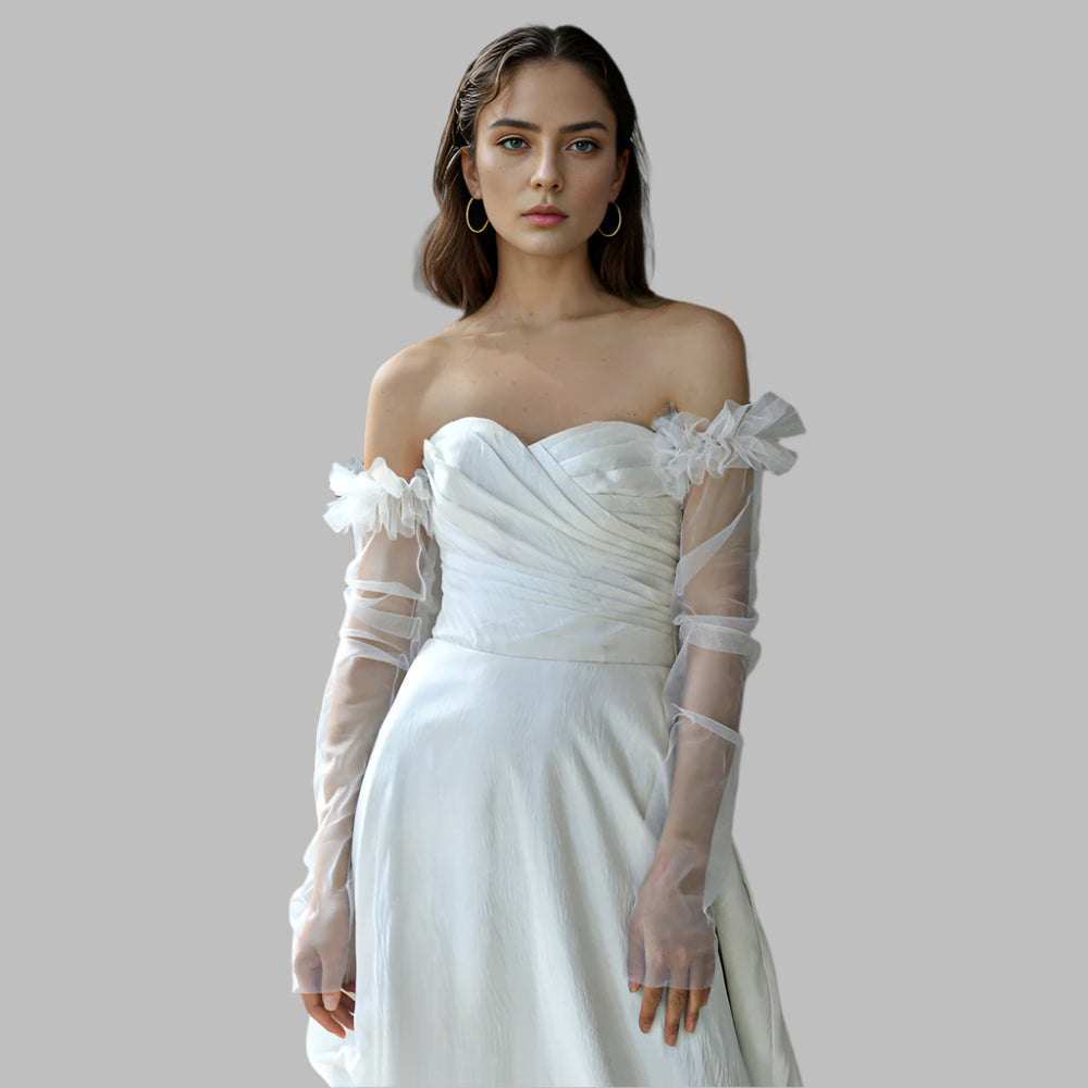 Fluffy Tulle Bridal Gloves