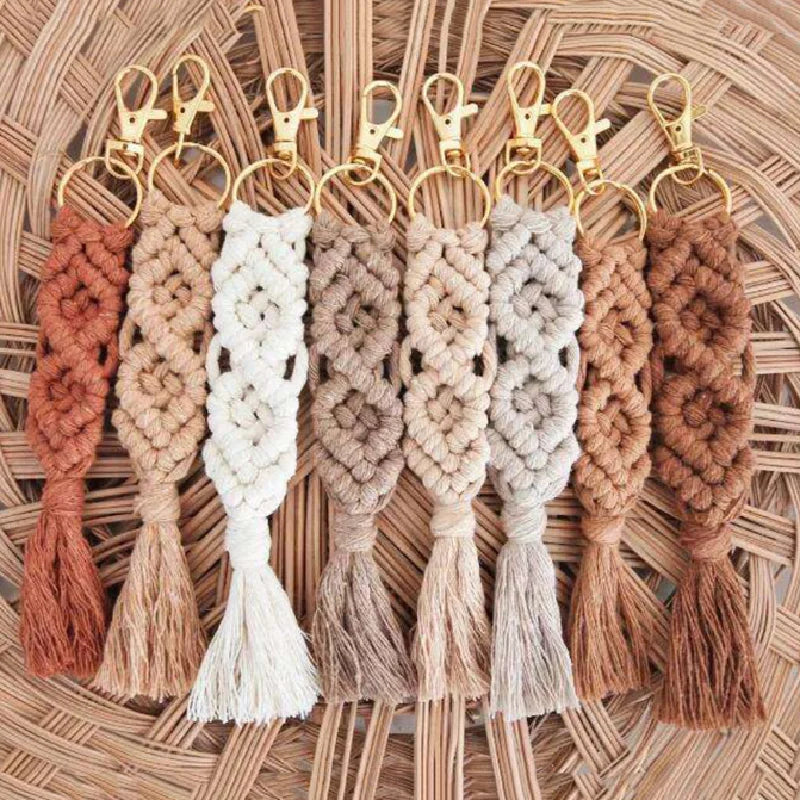 Boho Macrame Wristlet Keychain