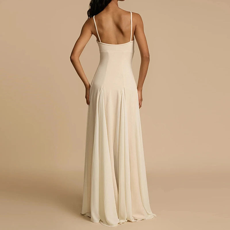 Slim Pleated Maxi Dress
