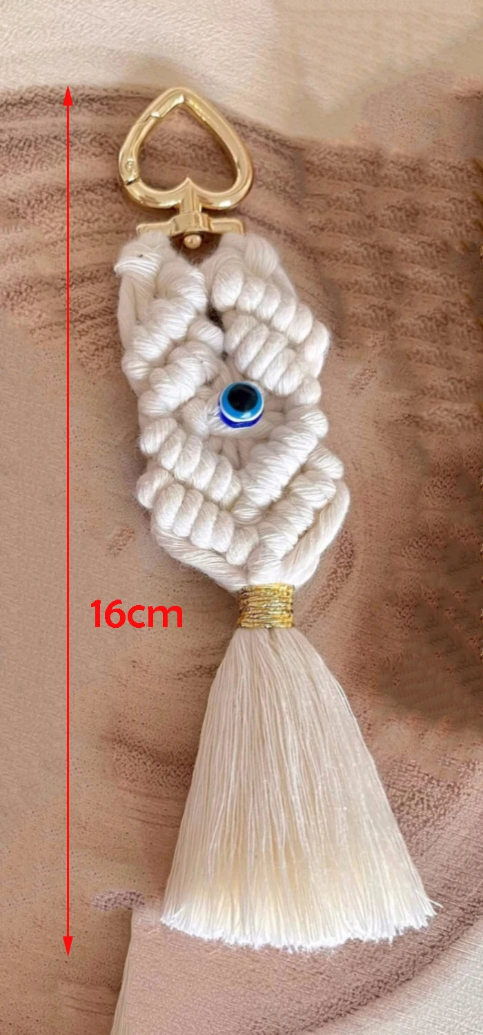 Macrame Evil Eye Keychain