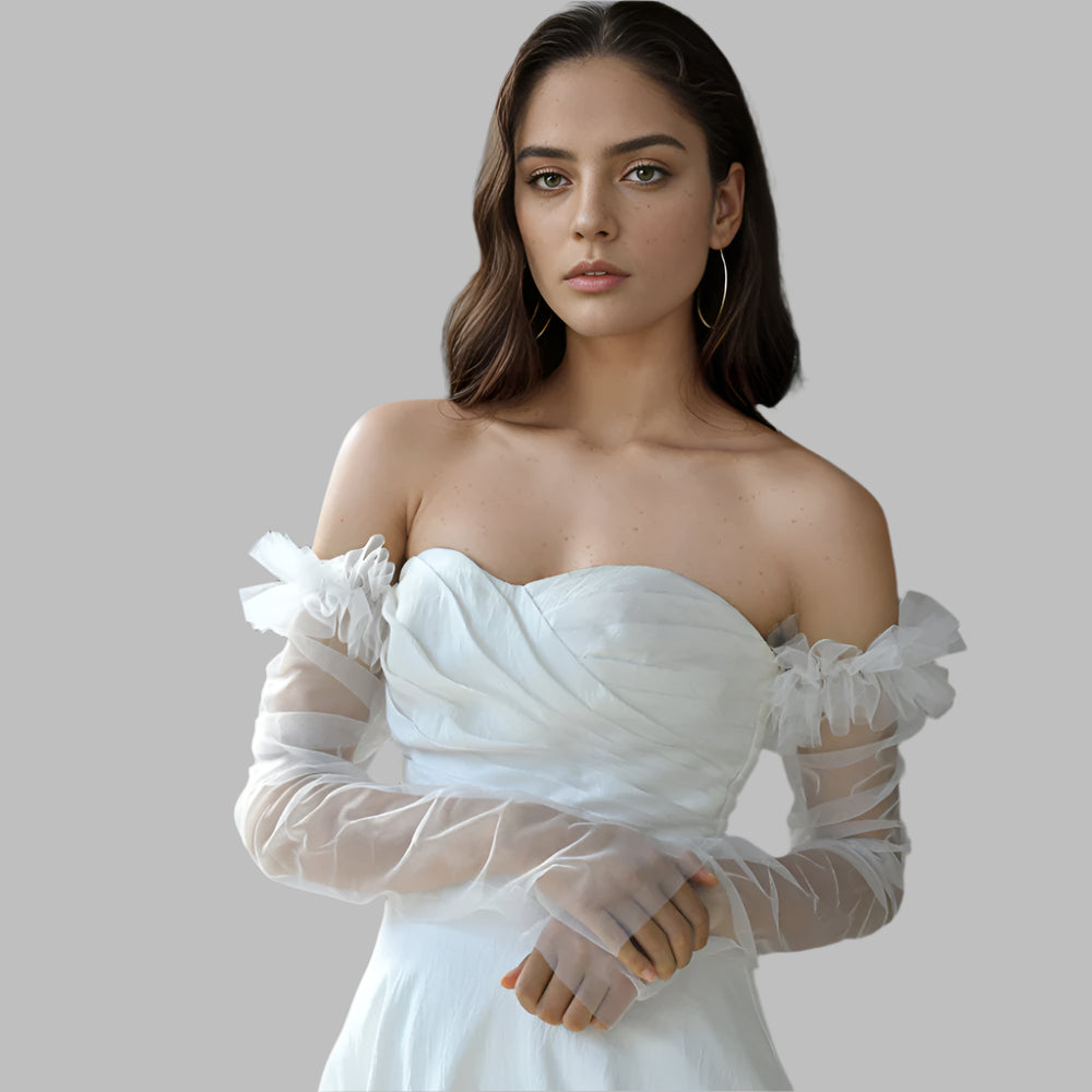 Fluffy Tulle Bridal Gloves