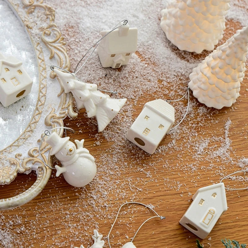 White Ceramic Christmas Tree Ornament