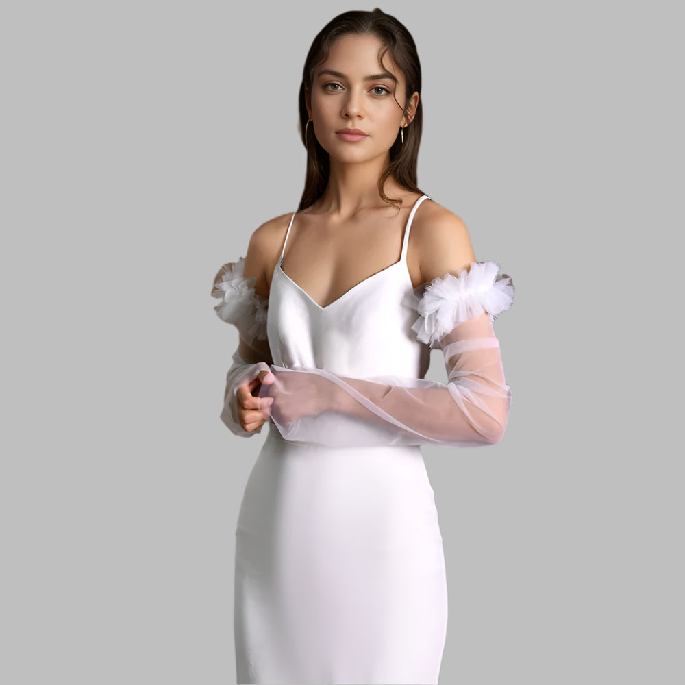 Fluffy Tulle Bridal Gloves