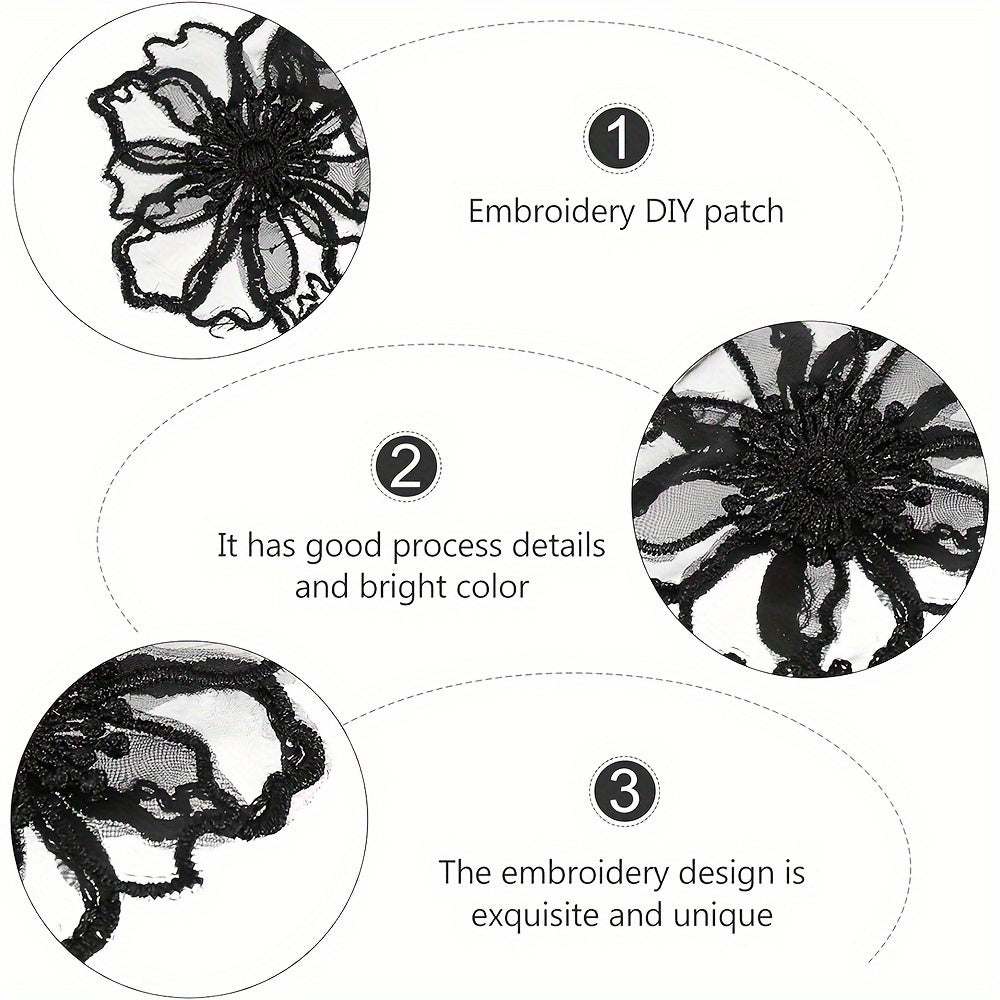 5Pcs Double Layer Lace Flower Patches