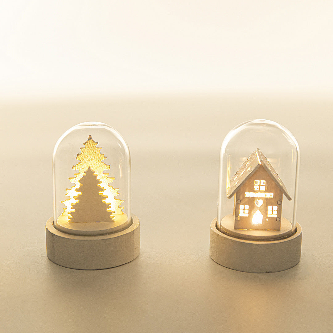 Mini Luminous Wooden House Decor