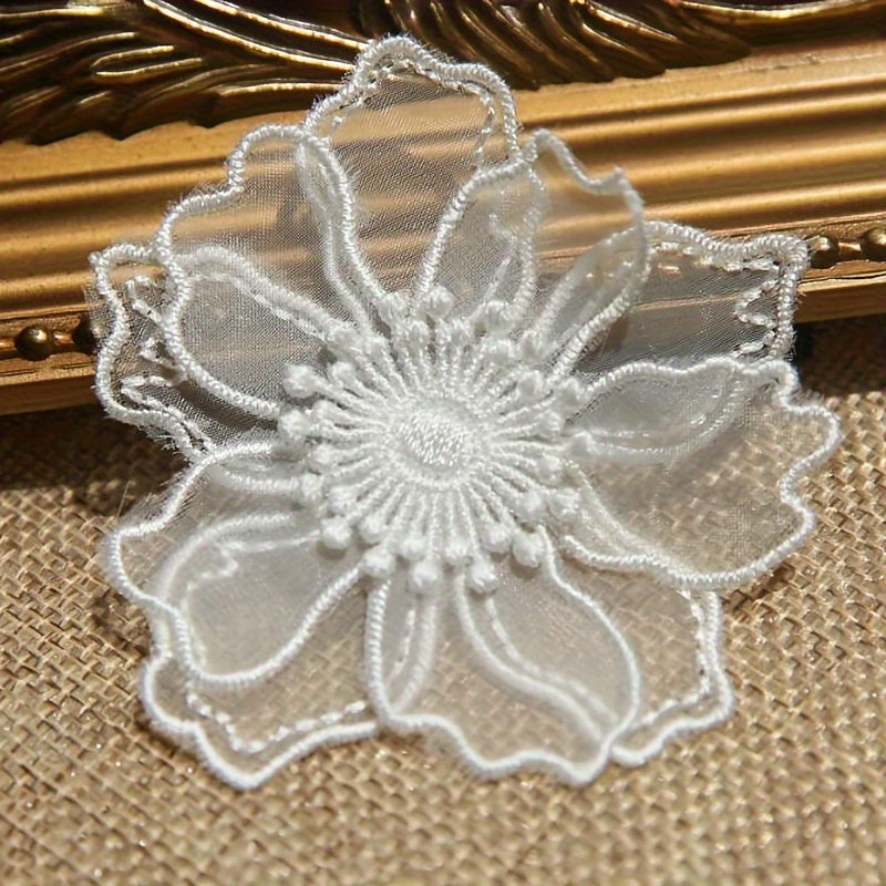 5Pcs Double Layer Lace Flower Patches