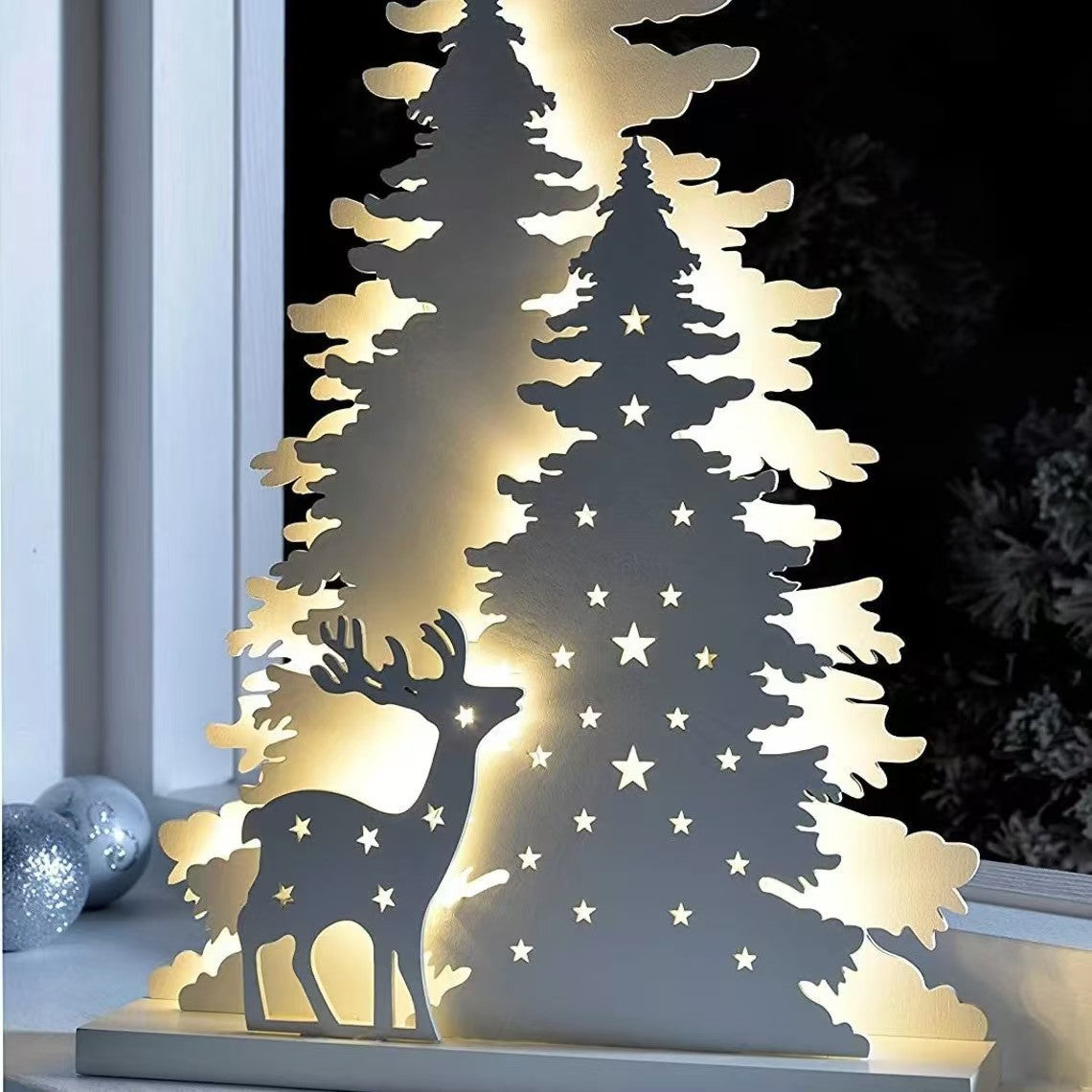 Light-Up Wooden Christmas Ornament