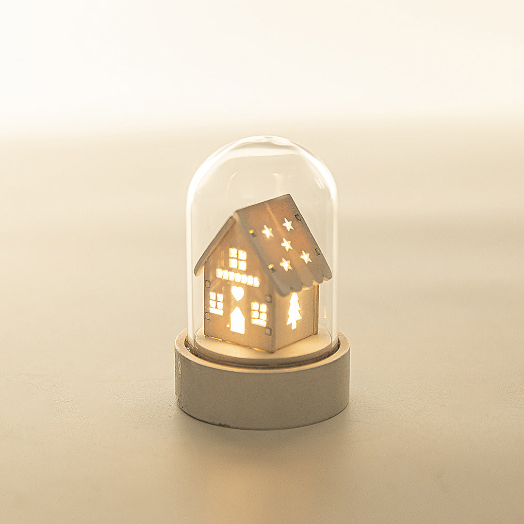 Mini Luminous Wooden House Decor